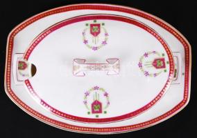 cca 1900 "Thuroczy Kálmán - Kolozsvár" jelzéssel, részben kézzel festett, aranyozott porce...