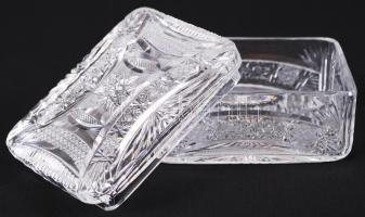 Ólomkristály bonbonier (száján belül lepattanás) / 
Crystal bonbonniere (with fault), 12,59,5x6cm