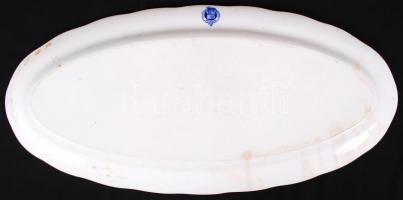 cca 1880 Máz alatt festett, kobaltkék "hagymamintás", jelzett Meissen DWMSC porcelán halas...