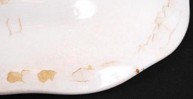 cca 1880 Máz alatt festett, kobaltkék "hagymamintás", jelzett Meissen DWMSC porcelán halas...