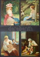 Közel 300 művészeti képeslap az 1910-es évekből érintetlen hagyatékból korabeli albumban, közte reng...