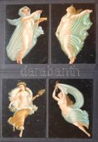 Közel 300 művészeti képeslap az 1910-es évekből érintetlen hagyatékból korabeli albumban, közte reng...