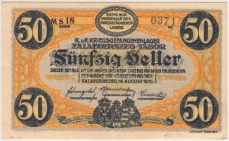 Zalaegerszeg / hadifogolytábor 1916. augusztus 15. 50f arab sorozat és sorszámmal MS jelzéssel T:I-
