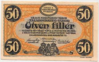 Zalaegerszeg / hadifogolytábor 1916. augusztus 15. 50f arab sorozat és sorszámmal MS jelzéssel T:I-
