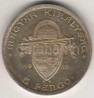 1938. "Szt. István" 5P ezüst T:1/2