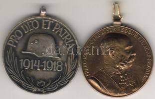 1898/1918. 2 klf katonai kitüntetés "Signum memoriae" + "Pro Deo et Patria" bronz és fém T:2/3