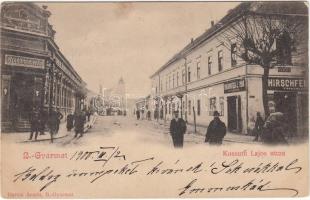 Balassagyarmat Kossuth utca, gyógyszertár, Hirschfeld-vaskereskedés