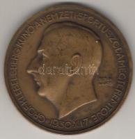 1930. "Gr. Klebersberg K.-Nemz. Sportuszoda" kultuszminiszter, életrajz mellékelve!, nagyalakú bronzplakett T:2 Szign:Berán Lajos