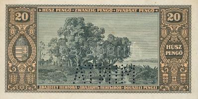 1926. 20P "C 000 - 000000" sorszámmal, "MINTA" perforációval T:I- RR!!!
Hungary ...