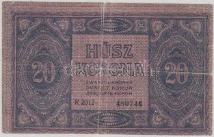 1919. Augusztus 9. 20K T:III-,IV
