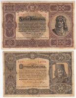 1920. 50K + 100K "Orell Füssli Zürich" T:III,III-