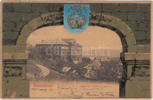 Selmecbánya forestry academy, coat of arms litho