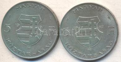 1947. 5Ft Ag "Kossuth" (2x) T:2-