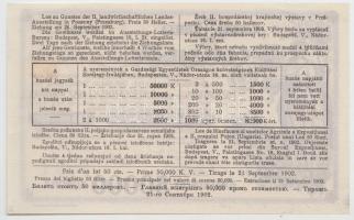 1902. "Pozsonyban Rendezendő II. Mezőgazdasági Országos Kiállítás" sorsjegye 50f értékben,...