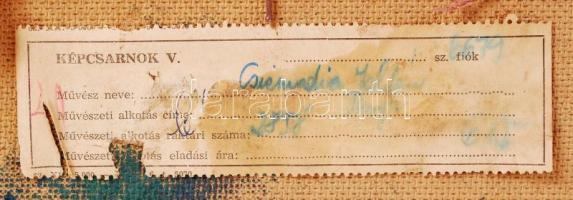 Csizmadia Zoltán (1933-): Tanya. Olaj, farost, hátul jelzett, üvegezett keretben 20×39 cm