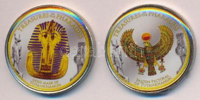 Egyiptom 2010. 1Ł "Tutuanhamon" + 1Ł "Tutanhamon sólyom melldísze" multicolor T:2 Egypt 2010. 1 Pound "Tutankhamun" + 1 Pound "Falcon Pectoral of Tutankhamun" C:XF