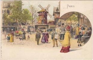 Paris Moulin rouge litho