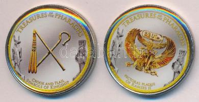 Egyiptom 2010. 1F "Pásztorbot és korbács, a királyság jelképei" + 1F "II. Ramszesz melldísze" multicolor T:2 Tanúsítvánnal! Egypt 2010. 1 Pound "Crook and Flail, Symbols of Kingship" + 1 Pound "Pecoral Plaque of Ramses II" multicolor C:XF With certificate!