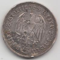 Német 3. Birodalom 1938A 5M Ag "Hindenburg" T:3,4 German Third Reich 1938A 5 Marks Ag "Hindenburg" C:F,G