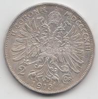 Ausztria 1913. 2K Ag T:2 Austria 1913. 2 Corona Ag C:XF