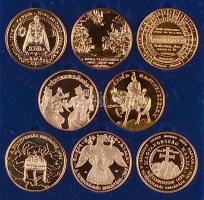 Lebó Ferenc (1960-) 1993-1995. "Magyarok Népvándorlása és Honfoglalása emlékérem sorozat" teljes, 6db klf aranyozott éremből álló kollekciója dísztokban, sorszámozott tanúsítványokkal! T:PP Csak 3000db!