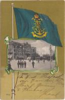 Trieste Lloyd palace, &#039;Vorwärts&#039; flag litho