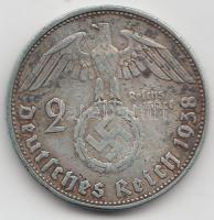 Német 3. Birodalom 1938E 2M Ag "Hindenburg" T:2- German Third Reich 1938E 2 Marks Ag "Hindenburg" C:VF