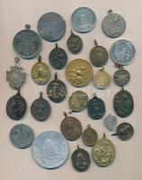 27db vegyes vallási medál és emlékérem, közte magyar darabok is, sok bronzból T:vegyes 25pcs mixed religious medallion and commemorative coin, with Hungarian pcs, lot of bronze C:mixed