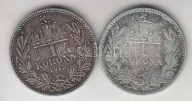 1915. 1K Ag "Ferenc József" (2x) T:2-,3