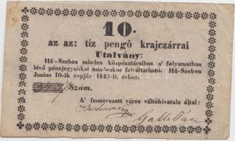 Hű-Szeben 1849. június 10. 10Kr utalvány T:III