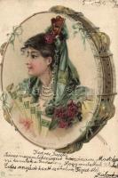 Lady in the tambourine, litho (Rb)