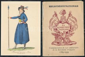 Képeslap sorozat 8 lappal eredeti tokban a Francia forradalom megemlékezésének 150-ik évfordulója alkalmából / postcard series with 8 cards with original case, 150th anniversary, commemoration of the French Revolution