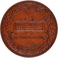 1885. "Országos Átalános Kiállítás Budapesten - 1885 / Az Érdem Jeléül" nagyméretű névre s...