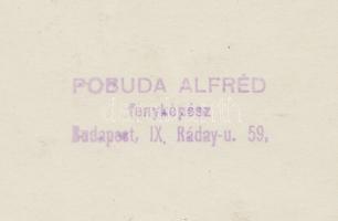 cca 1930 Pobuda Alfréd: Célegyenes. Vintage fotó, hátoldalán szerzői pecséttel, 11x17cm