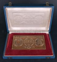 1970. "Budapest Metro megnyitása alkalmából Br emlékplakett dísztokban (12,5x6,5cm) T:1