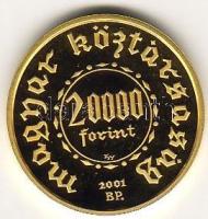 2001. 20.000Ft "Ezeréves a magyar pénzverés" arany 6,982g T:PP Csak 3000db! R!