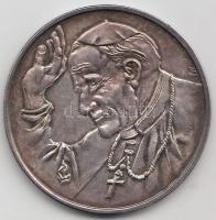 Kiss György (1943-) 1991. "II.János Pál pápa látogatása hazánkban" ezüstözött fém emlékérem (42mm) T:2