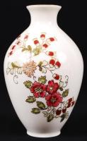 Kézzel festett búzavirág mintájú jelzett Zsolnay porcelán vázácska, hibátlan / Hand-painted chinaware vase, 14 cm