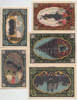 Német Birodalom/Weimari Köztársaság/Pössneck ~1920 25Pf (2x) klf + 50Pf + 75Pf (2x) T:I,I- Germany/Weimar Republic/Pössneck ~1920.25 Pfennig (2x) + 50 Pfennig + 75 Pfennig (2x) C:UNC,AU