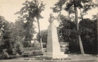 Arad, Franz Joseph statue in the castle