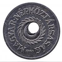 1953. 2f látványosan elcsúszott lyukasztási verethibával! T:2
Hungary 1953. 2 Fillér with showy stri...
