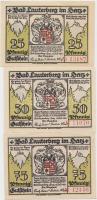Német Birodalom/Weimari Köztársaság/Lauterberg 1921. 25Pf + 50Pf + 75Pf T:I- Germany/Weimar Republic/Lauterberg 1921. 25 Pfennig + 50 Pfennig + 75 Pfennig C:AU