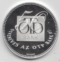 Kiss István (1927-) 1999. "50 éves az OTP" Ag(0.999) emlékérem dísztokban (31,1g/42,5mm) T:PP Tanúsítvánnyal!