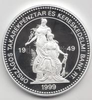 Kiss István (1927-) 1999. "50 éves az OTP" Ag(0.999) emlékérem dísztokban (31,1g/42,5mm) T...