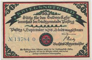 Német Birodalom / Hadifogolytábor / Pasing 1918. 50Pf T:I-
Germany / War prison camp / Pasing 1918. ...