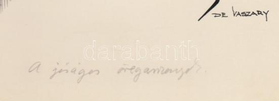 Vaszary Gábor (1897-1985): A jóságos öregasszonyok. Tus, papír, jelzett, 25×16cm