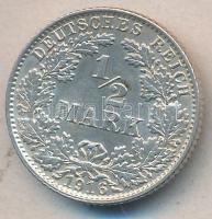 Német Birodalom / Császárság 1916E 1/2M Ag T:1- German Empire 1916E 1/2 Mark Ag C:Au