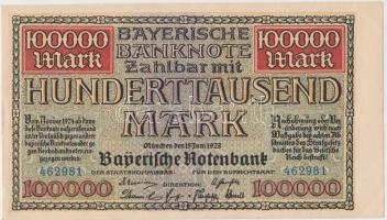 Német Birodalom/Weimari Köztársaság/München/Bayerische Bank 1923. 100.000M T:I-
Germany-Weimar Repub...