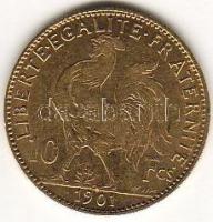 Franciaország 1901. 10Fr "Kakas" arany 3,226g T:3