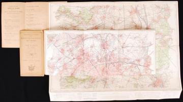 1925-1926 3 db francia várostérkép: Rouen, Paris, Corbeil